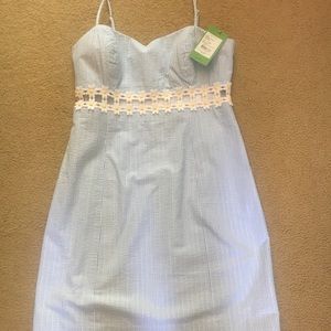 NWT Lilly Pulitzer Sheena Dress Blue Seersucker